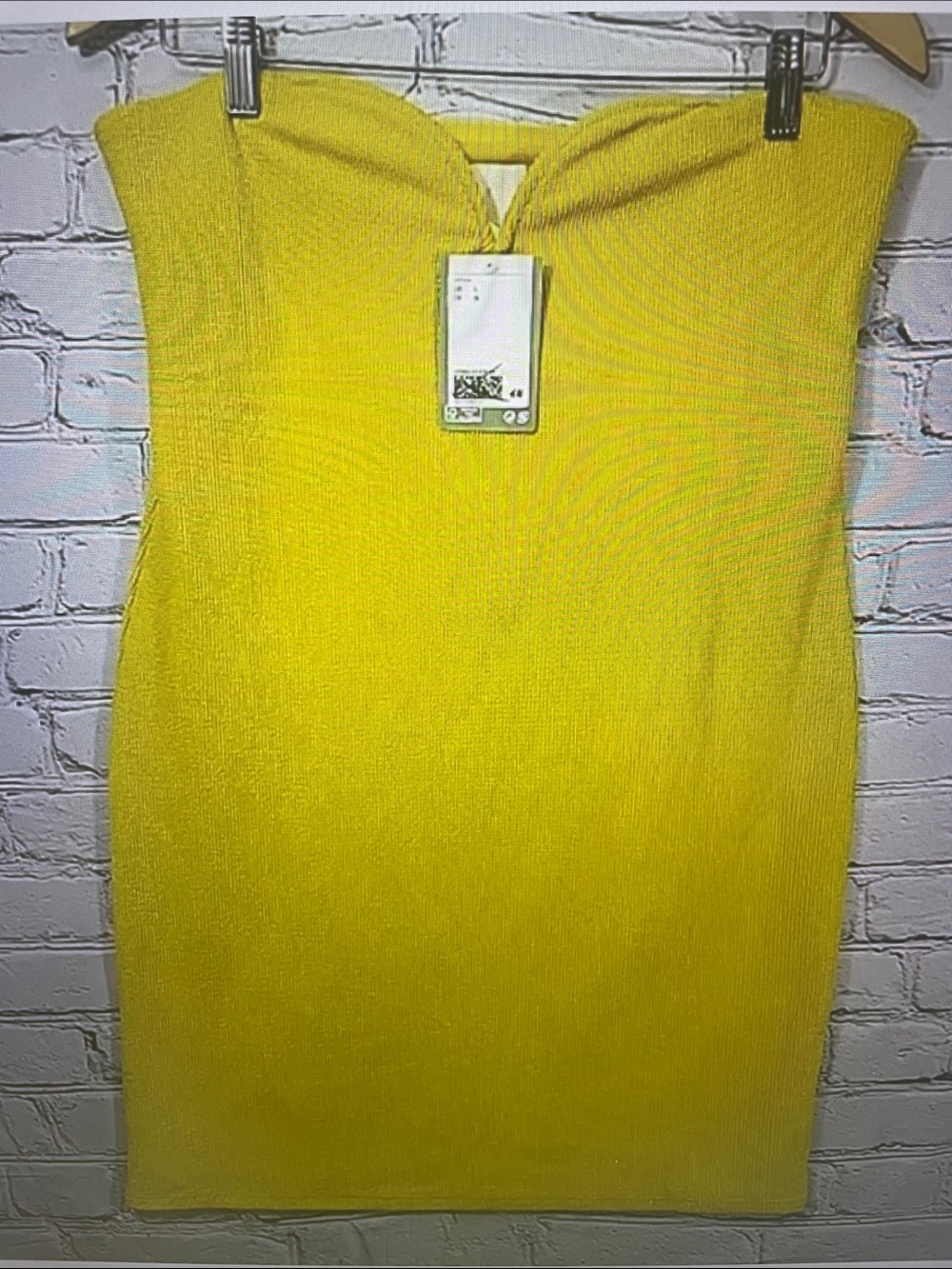 Strapless Yellow Tube Dress - Women